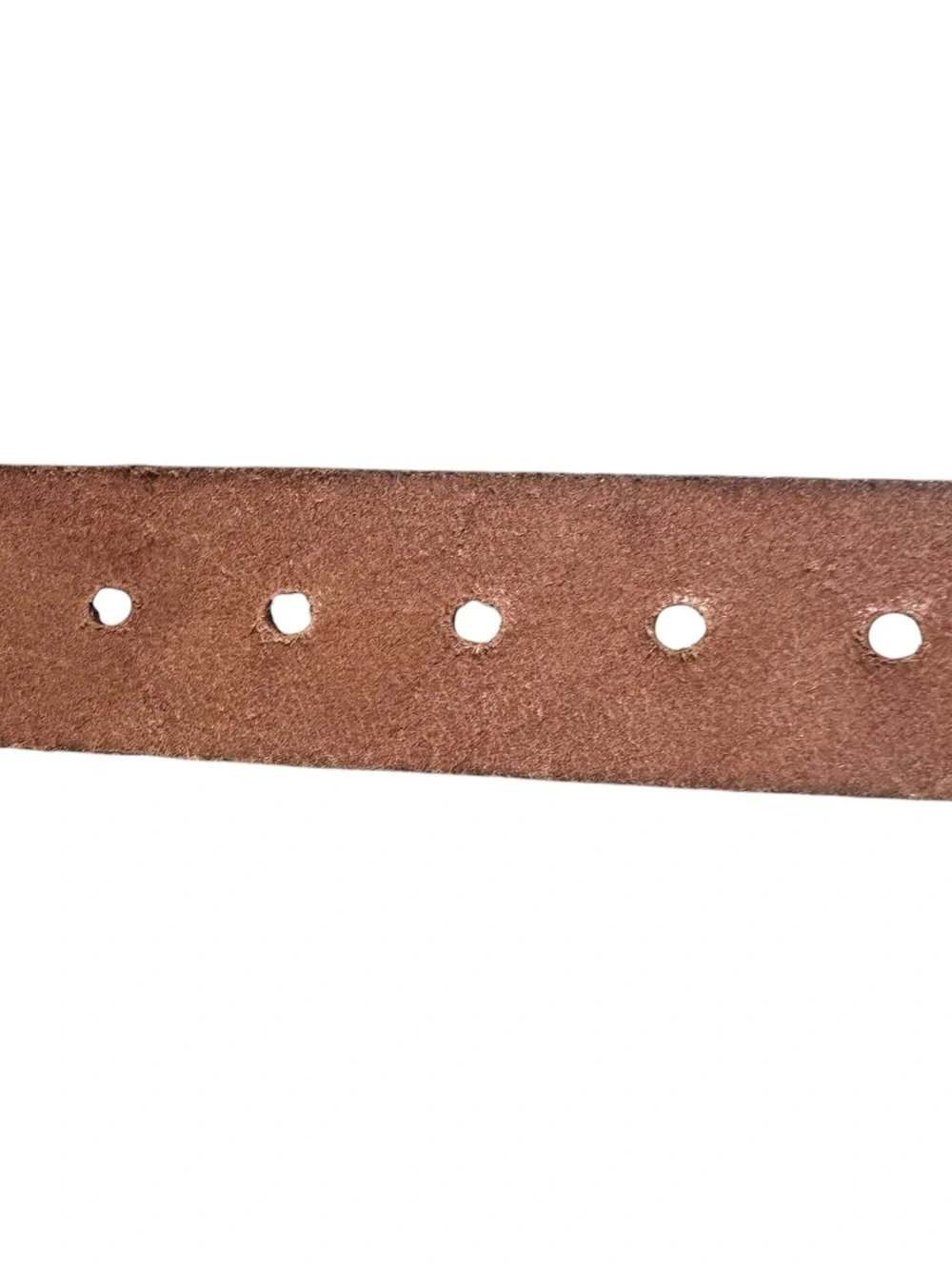 Vintage Fossil Brown Floral Tooled Leather Belt Medium Brass Buckle Boho Western